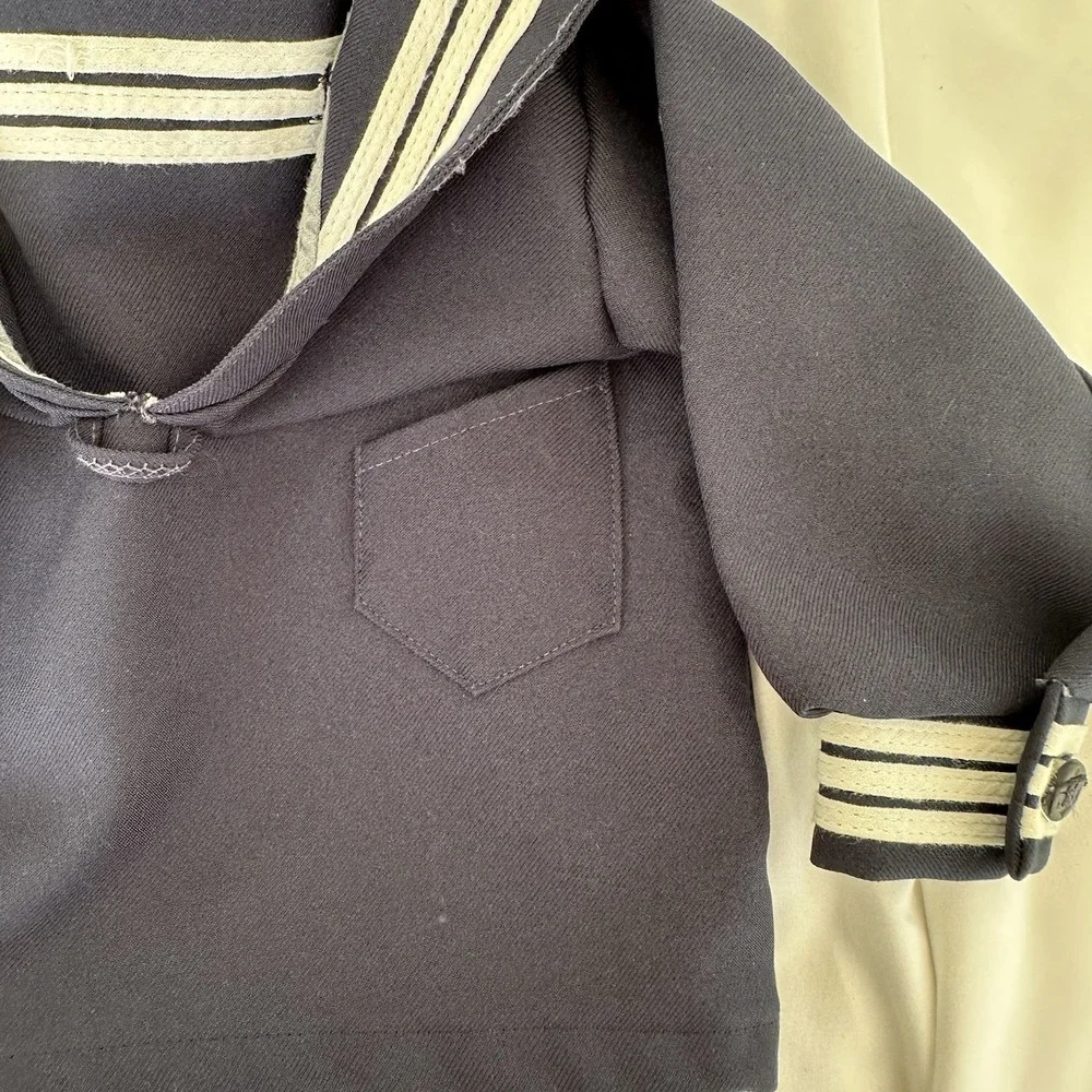 Vintage Baby US Navy Uniform Top 1950s sz 6-9mo Costume Retro Photos‎